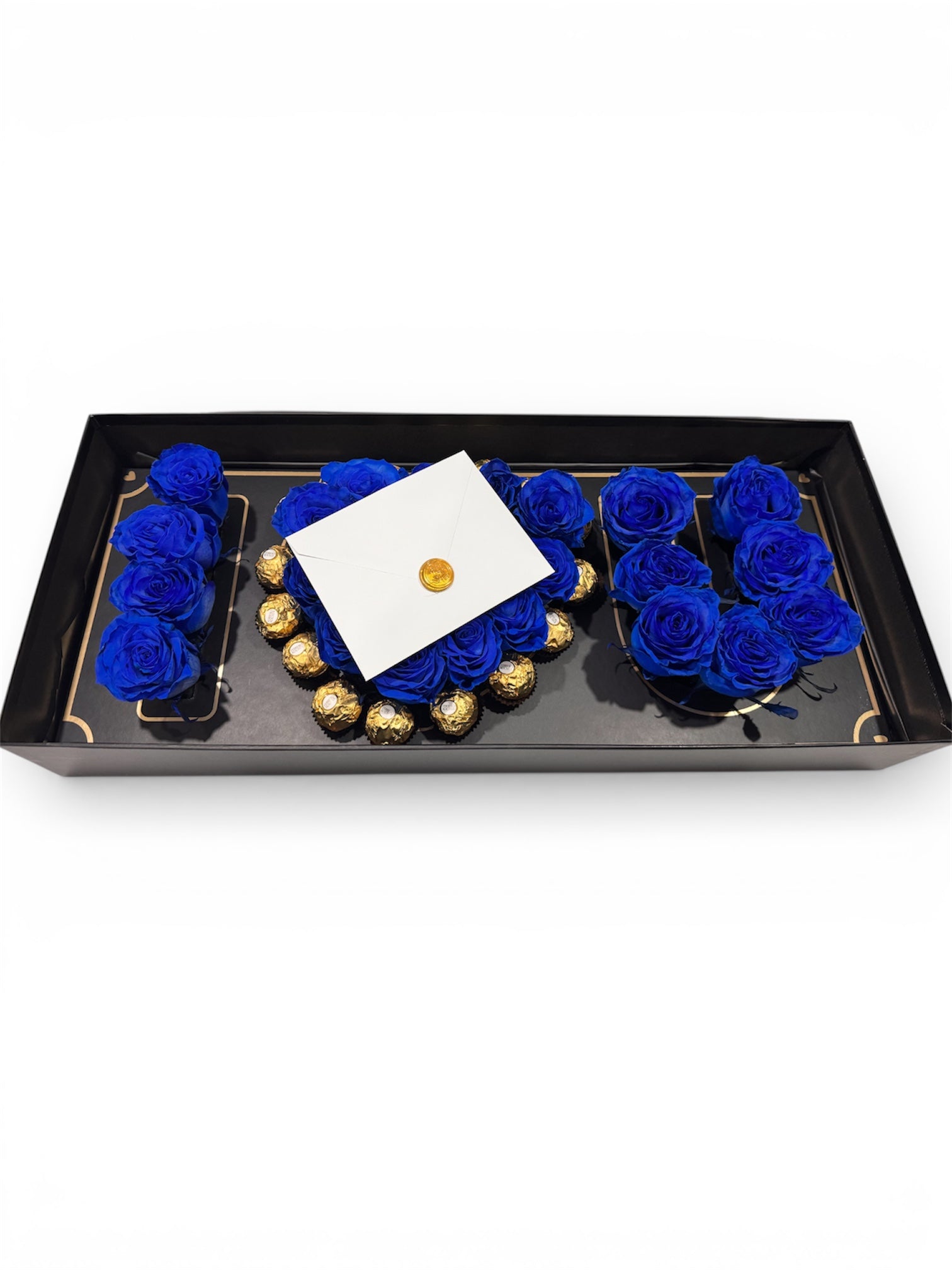 💙 I Love You Box – Blue Roses & Ferrero Rocher 💙