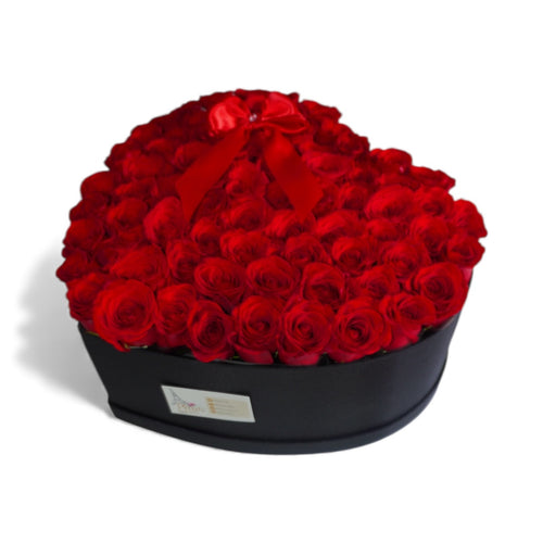 75-Rose Heart Arrangement