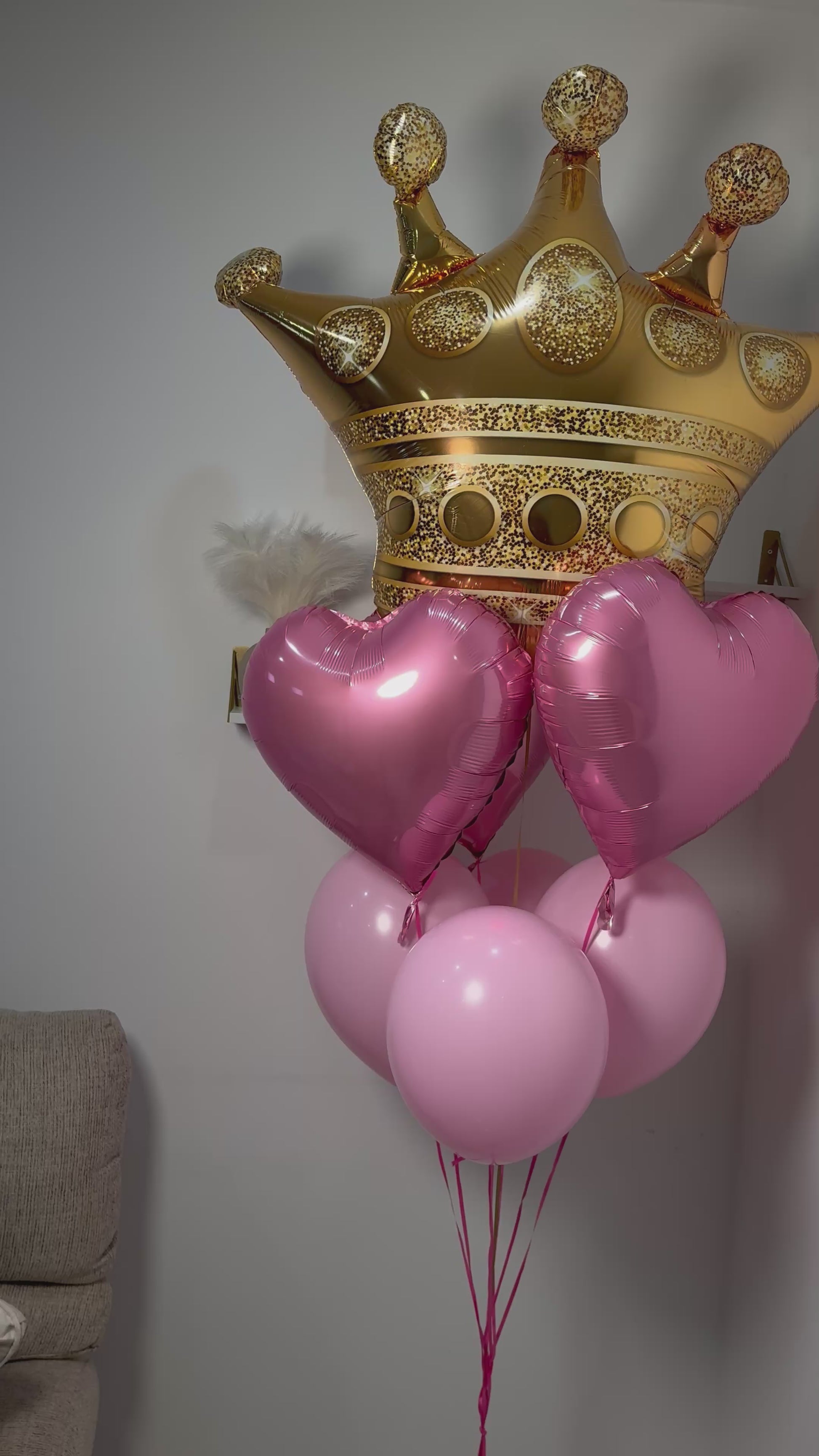 🎀 Pink Crown Balloon Set 🎀